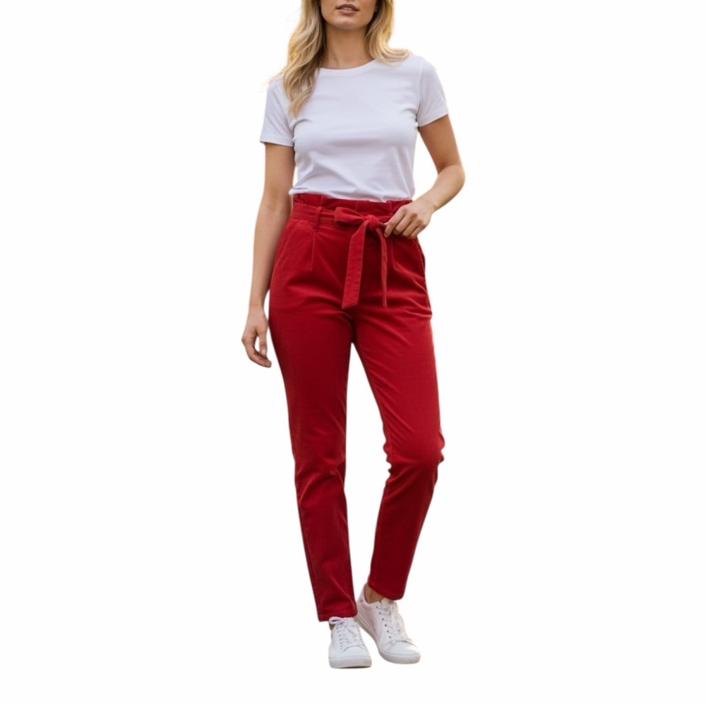 New Women’s Scotch & Soda Daisy High Rise Straight Leg Paper Bag Pant Size L/30